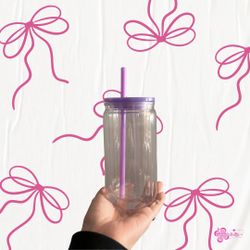 16oz Acrylic Color Snowglobe Tumbler 