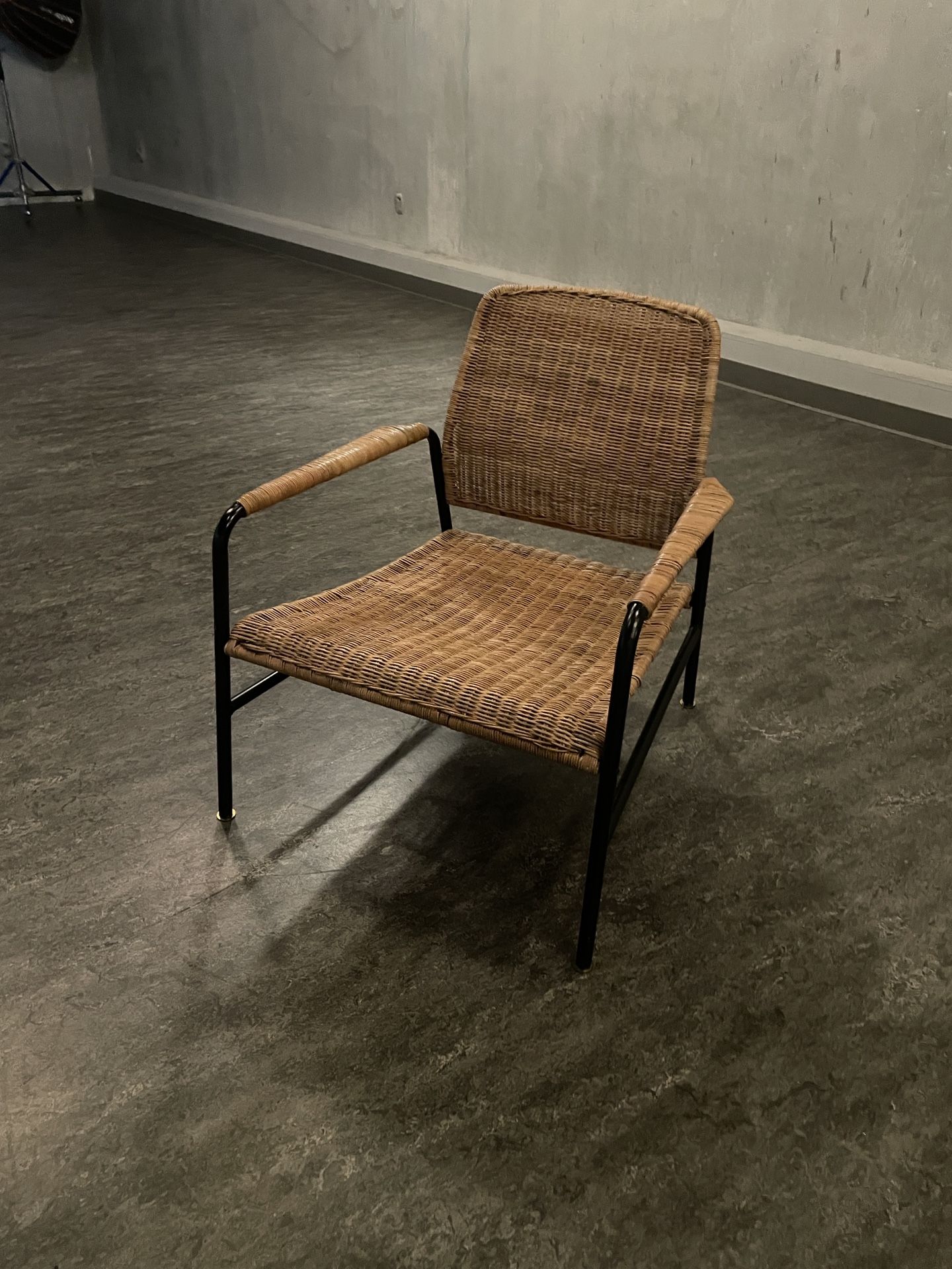 Wicker Chair with Metal Frame