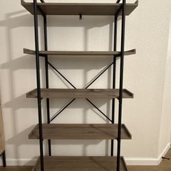 Industrial Greige Oak Wood Bookshelf