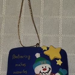 "Believing Makes Miracles Happen" Snowman Magnet Ornament