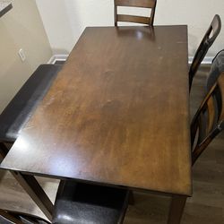 Dinning Table Bench 4 Chairs 
