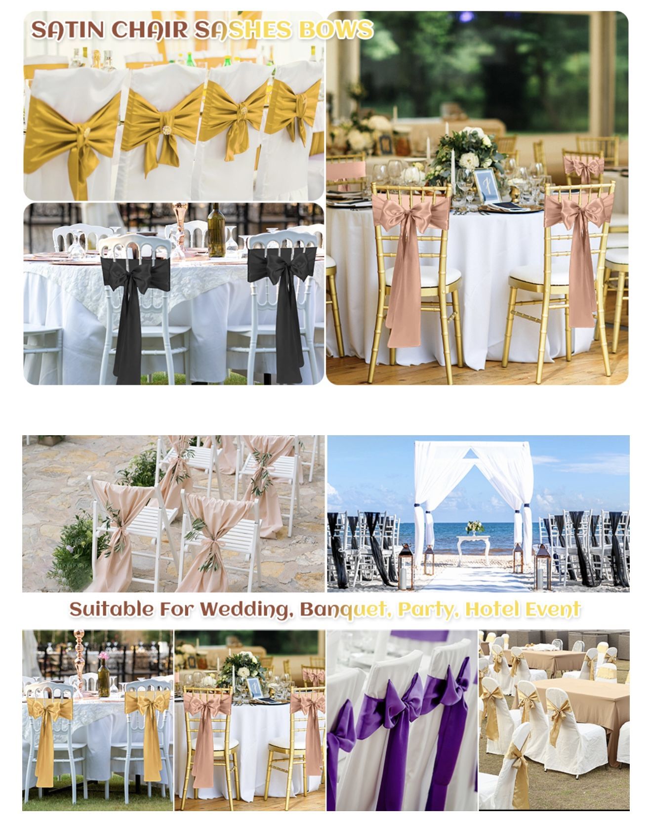For Sale!!! A Lot Of Event And Party Planners Satin Chair Covers, Sashes And More