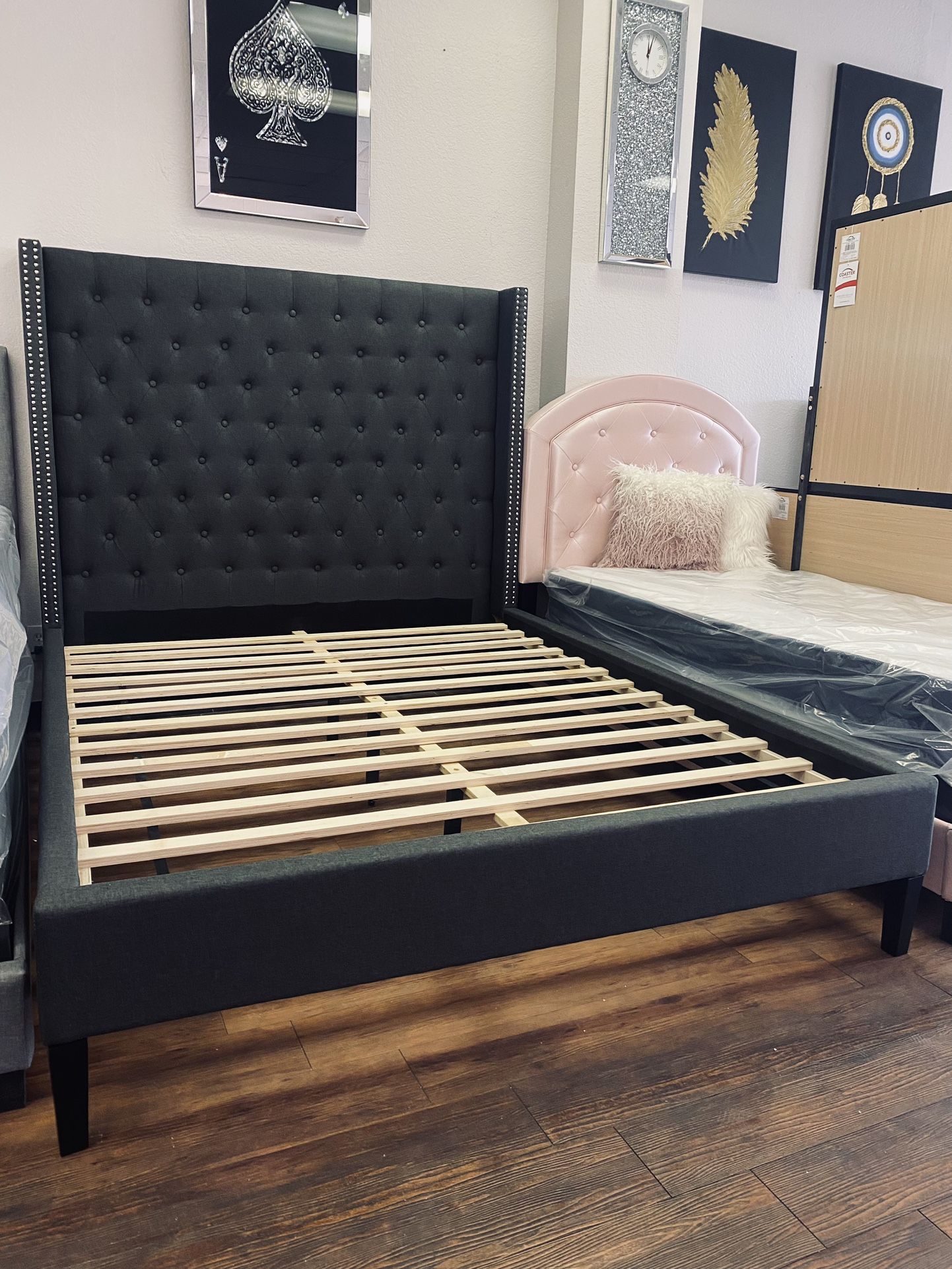 Dark Gray Queen Size BedFrame