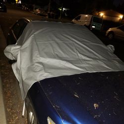 Windshield Cover for Ice and Snow, 4 Layer Protection for Snow, Ice, UV and Frost, Windshield Mirror Guard for Compact Cars and SUVs

