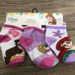 6 Pack Disney Princess Socks For Toddler
