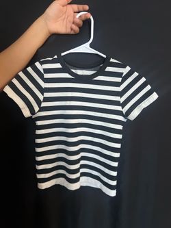 Harper & Ivy Youth L Black and White Striped Shirt