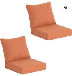 Outdoor Deep Seat Cushions 22x24 in 2 Packs - Tangerine