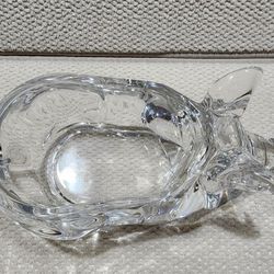 Vintage Crystal d Arques Durand Glass Pig Dish