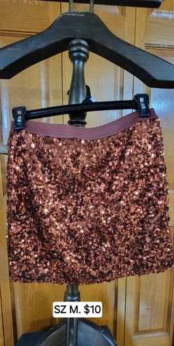 Womens Blingy Brown Skirt Size M