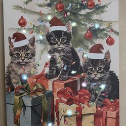 Lighted Cat Wall Art 