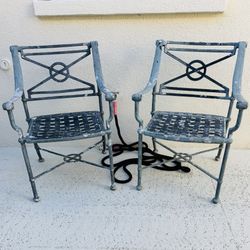 Vintage Cast Aluminum Patio Chairs Set Of 2 