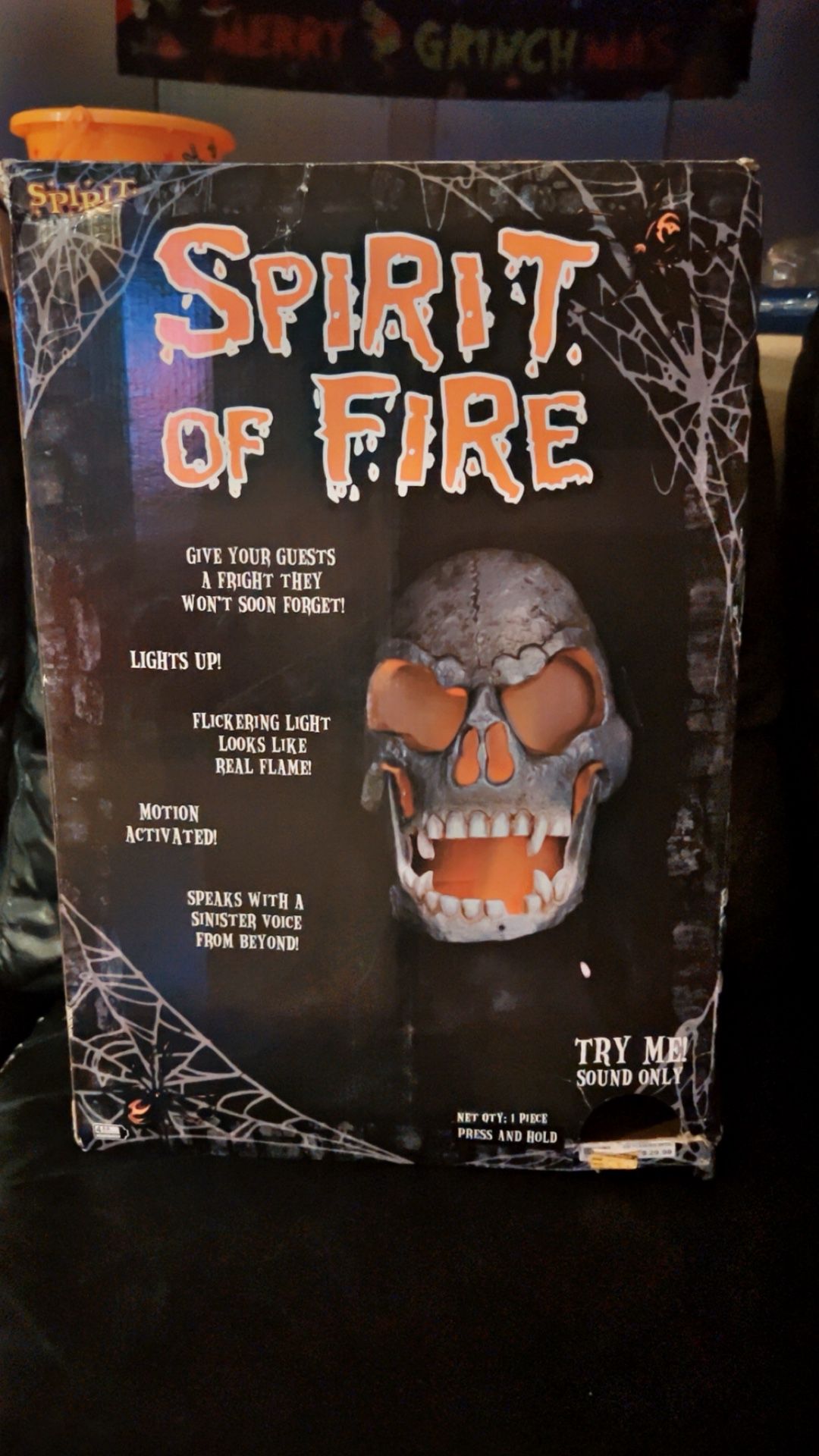 Gemmy large skeleton face Halloween Prop