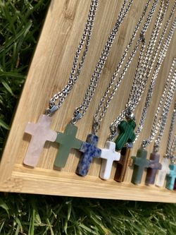 Crystal Stone Cross Necklaces