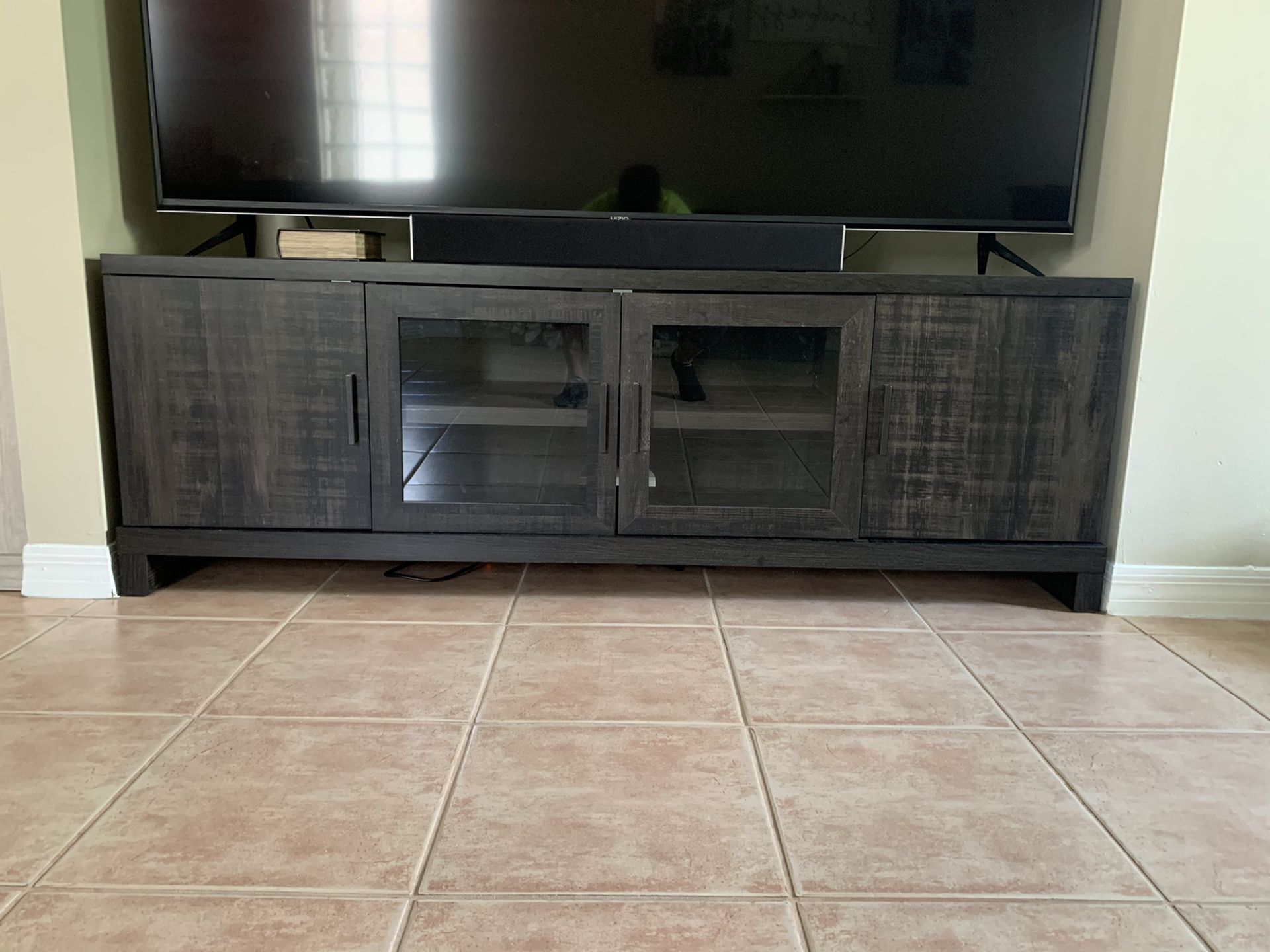TV Stand with Storage - Weathered Pine $150 Today Only