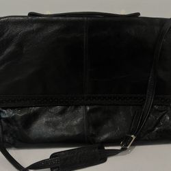 Vintage Renwick Black Leather Briefcase / Attache