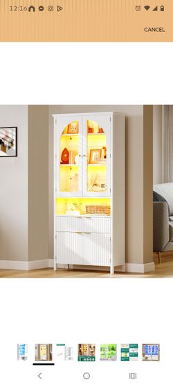 White Display Cabinet with LED Lights