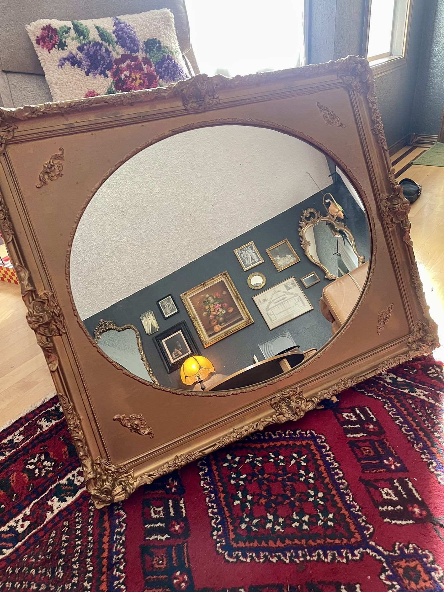 Beautiful Large Antique Gold Gilt Mirror