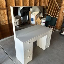 White Desk Vanity 