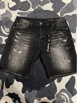 Purple Brand Black Label Painted Denim Shorts Size 38 Brand New