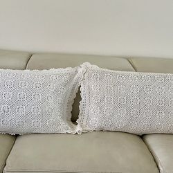 White Crochet Decorative Pillows 20/34 Inches