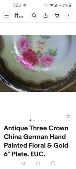 Antique German Hand Painted Plate 6".