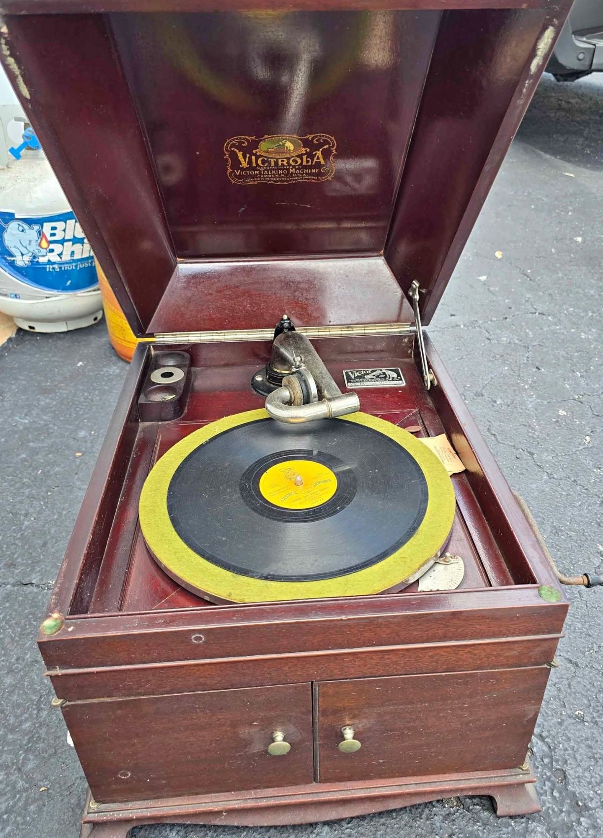 1915 Vintage Antique Victor VV-IX Victrola Tabletop Record Crank Phonograph