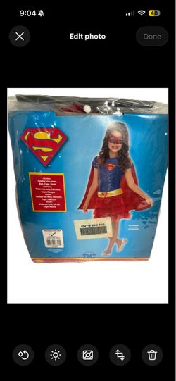 Supergirl Child Medium (8-10) Halloween Costume Tutu Dress, 4 Pc Red/blue New with tags, includes sparkle tutu dress, belt, cape, mask,