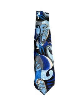 Men’s Blue Abstract Patterned Necktie