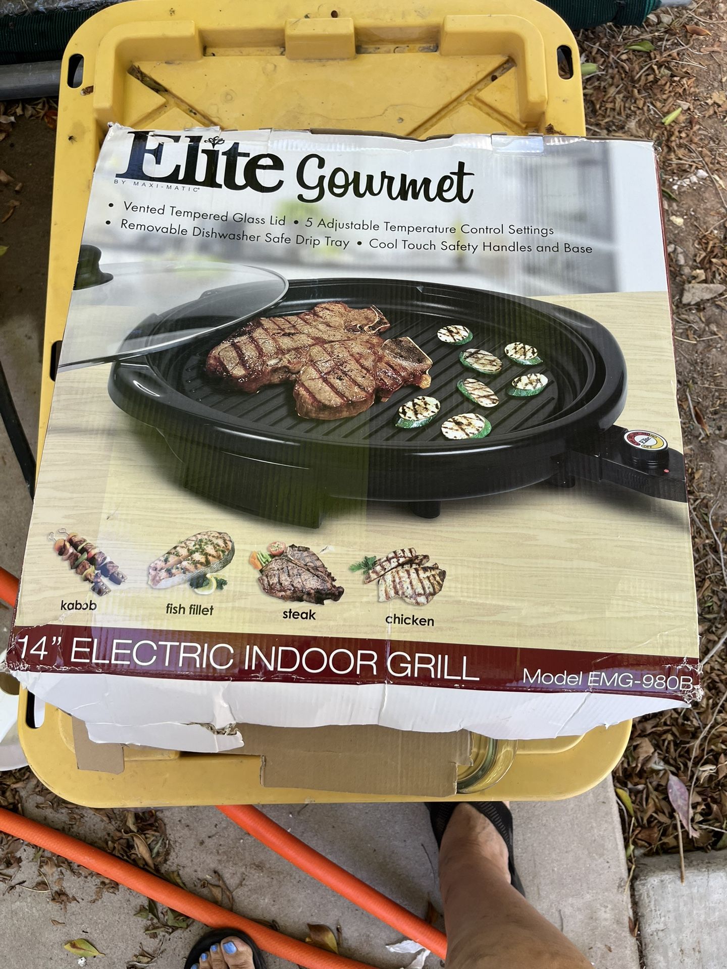 14 inch indoor elite gourmet grill new inbox