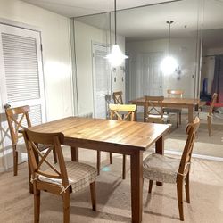 IKEA STORNÄS Solid Wood Dining Table with 4 Chairs (2 Damaged) – $100 OBO