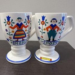 Vintage Dutch Style Mugs Pocono Mountains 