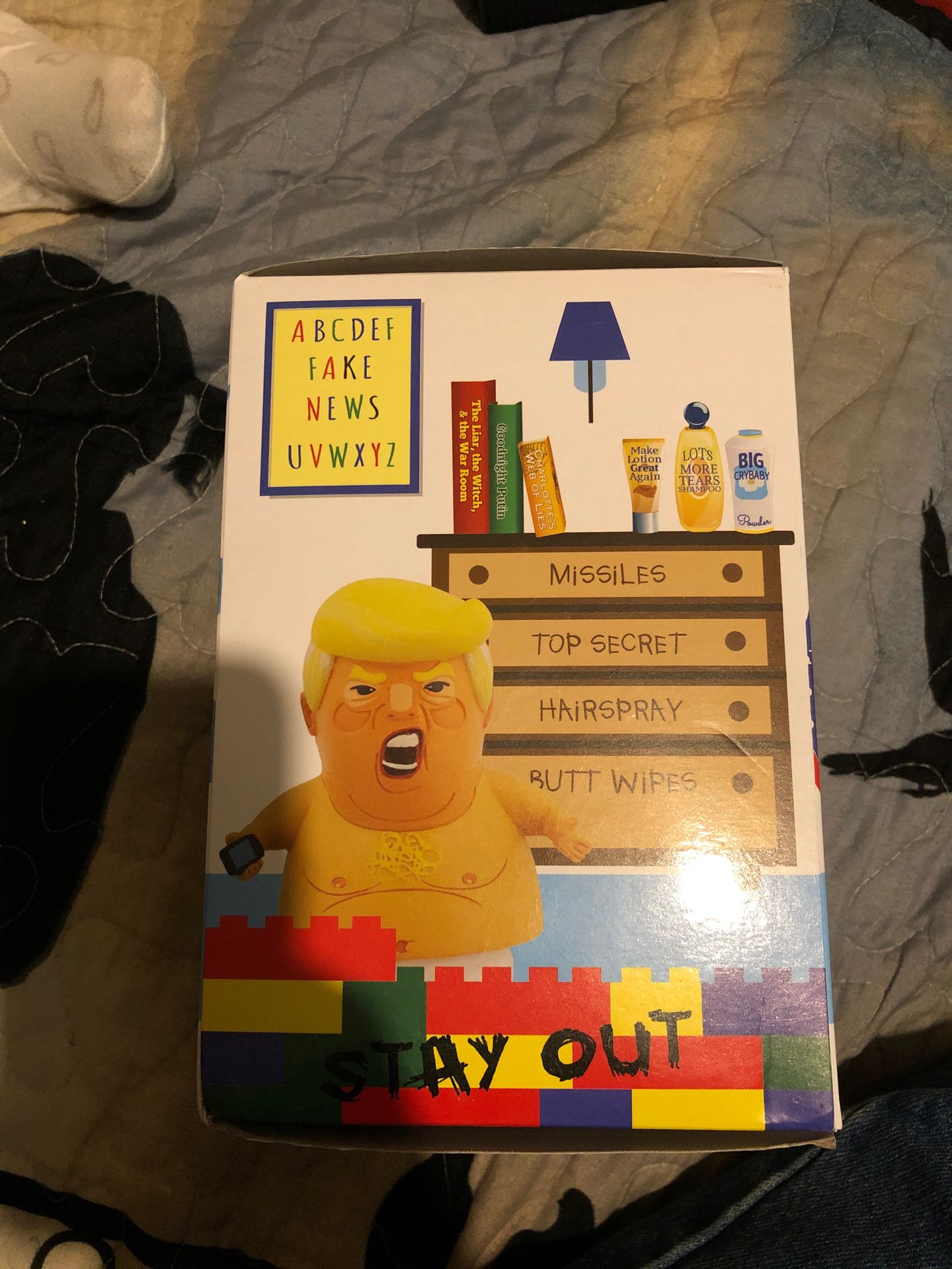 Baby Trump Blimp BobbleHIPS Bobblehead with American Flag Base - Funny Toddle...