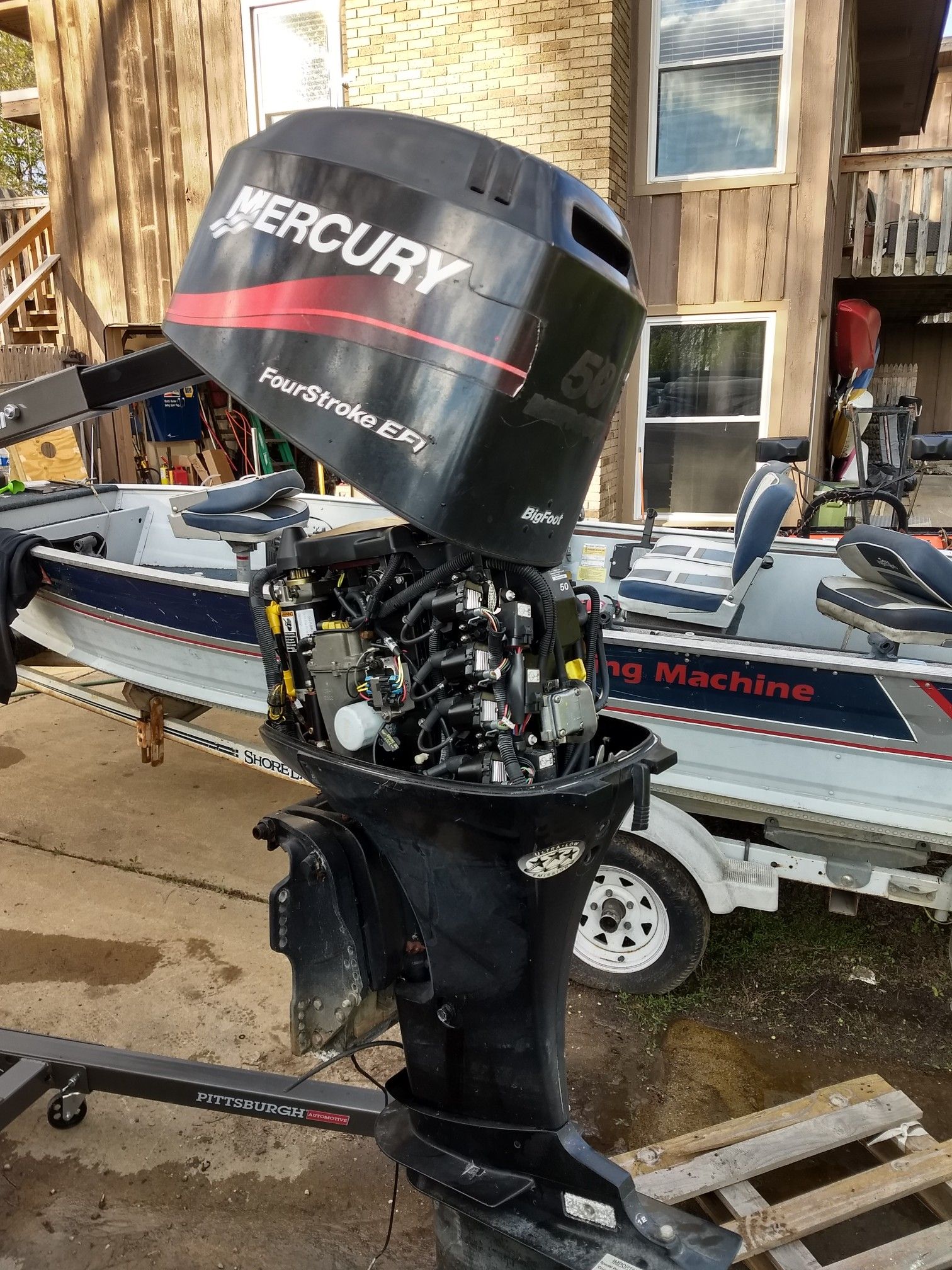 Mercury 2002 50 HP Outboard 4 stroke motor with controls for Sale in Brooklyn, MI OfferUp