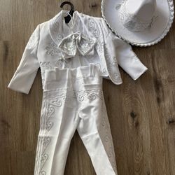 New White Charro Suit For Toddler 2/3