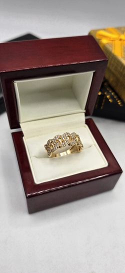 Solid 14kt Gold Cuban Link Ring Anillo Cubano De Oro Solido 14kt