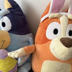 Bluey and bingo Easter giant plushies