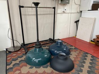 REJUVENATION Outdoor Dome Lighting Fixture w/ Black, Green, & Navy Blue Shades