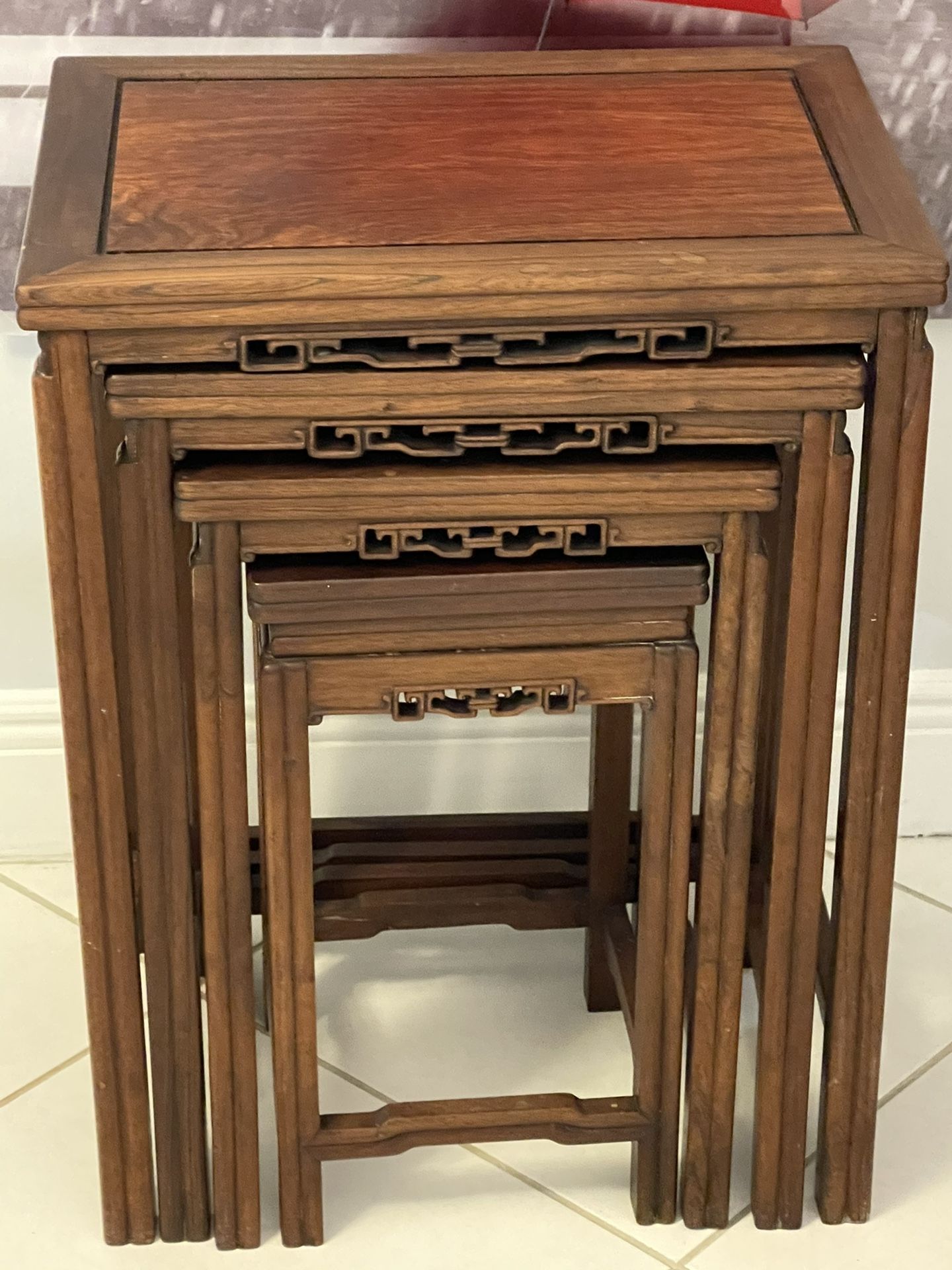 Antique Rosewood Nesting Tables $150