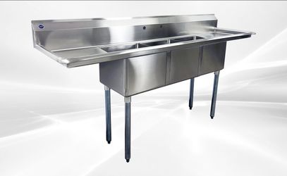79 ins Stainless Steel 3 Compartment Sink NSF HN-C3T151512-17LR
