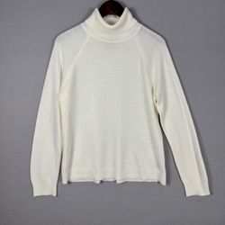 Karen Scott Women XL Cream Turtleneck Sweater