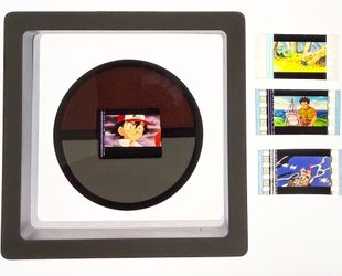 Pokemon Ash 35mm Film Cell Theater Used Pokeball Holder, Case & 3 Film Cells Lot