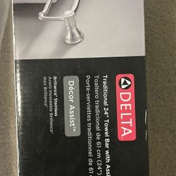 Delta Bar Assist 24” With Decorative Towel Bar-New 