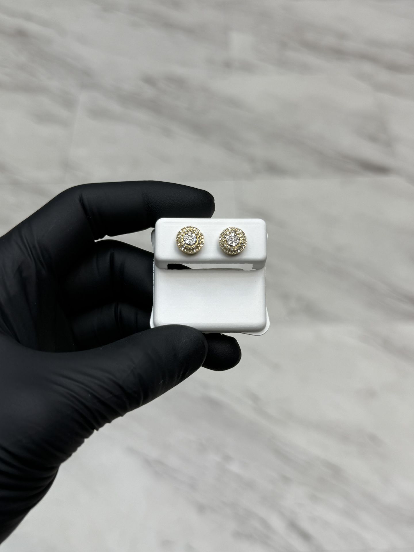 Natural Diamond Earrings 10K Gold