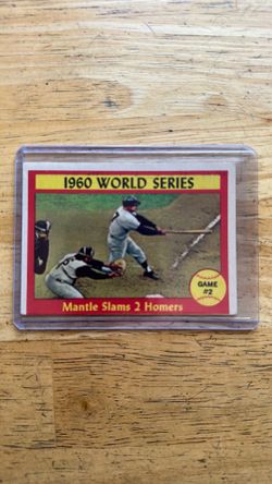 1961 Topps Baseball card#307 Game #2 1960 World Series (Mantle Slams 2 Homers) Excellent Condition!