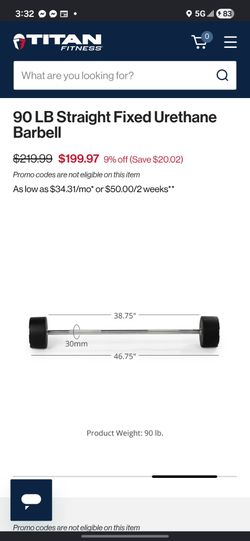 Titan Fitness 90lbs  weight  💪 bar