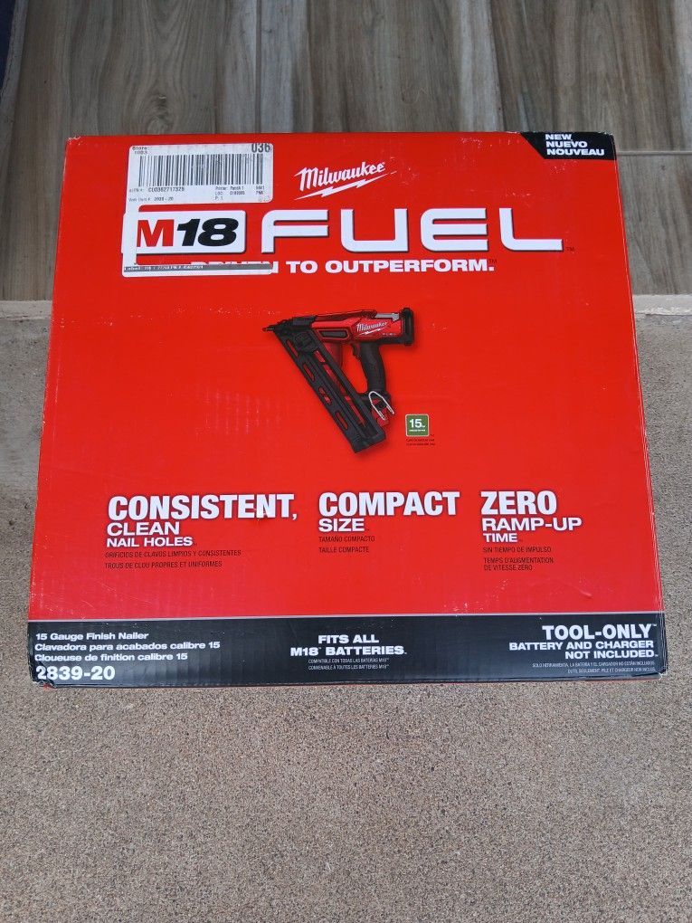 FINISH ANGLE NAILER 15GA MILWAUKEE TOOL ONLY