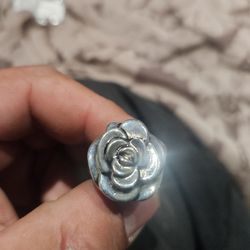 Silver Rose Ring Size 7 