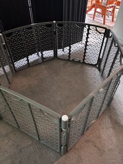 Gray Plastic Baby Play Yard Pen or Fence