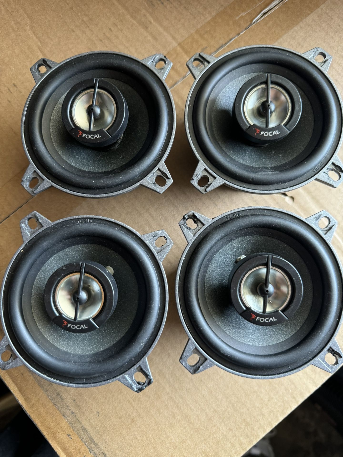 (4) Focal 100 CVX 4” 2 Way Coaxial 4 Ohm 100 Watt Speaker with built-in crossover