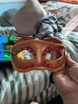 Red and Gold Masquerade Mask